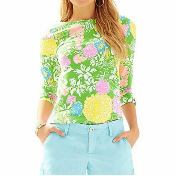Lilly Pulitzer Hibiscus Juline Top XS - Picture 2 of 2